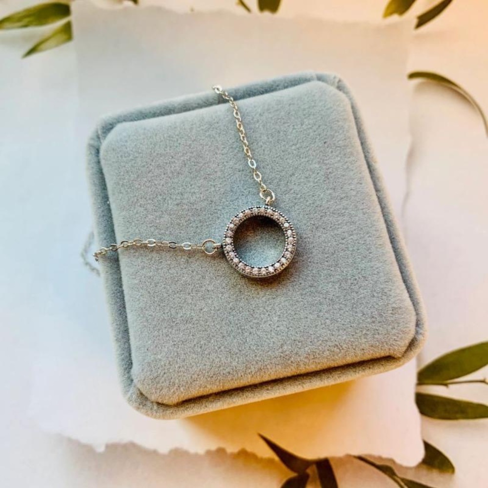Infinity Ring Open Circle Necklace - Picture 2 of 3